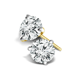 Diamond Solitaire Earrings 1.25 ct tw 14k White Gold