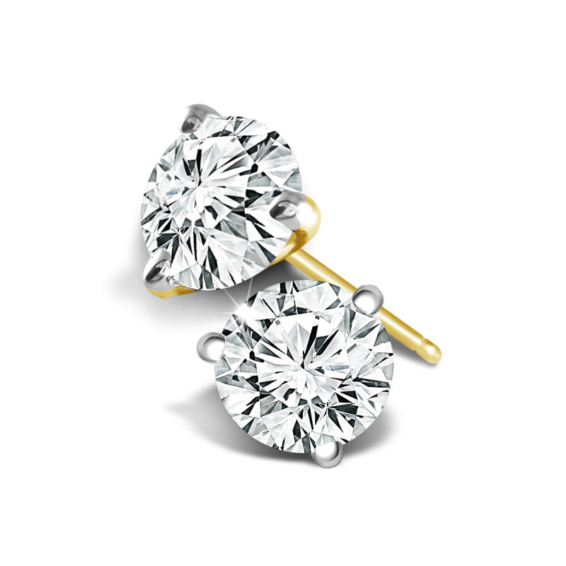 Diamond Solitaire Earrings 1.25 ct tw 14k White Gold