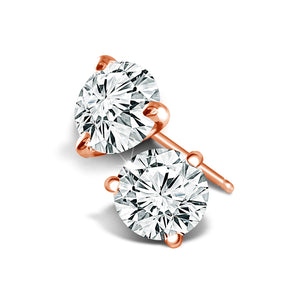 Diamond Solitaire Earrings 0.9 ct tw 14k White Gold