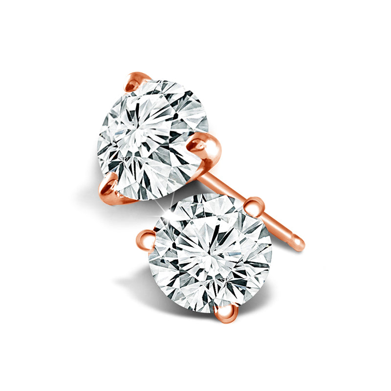 Diamond Solitaire Earrings 1.5 ct tw 14k White Gold