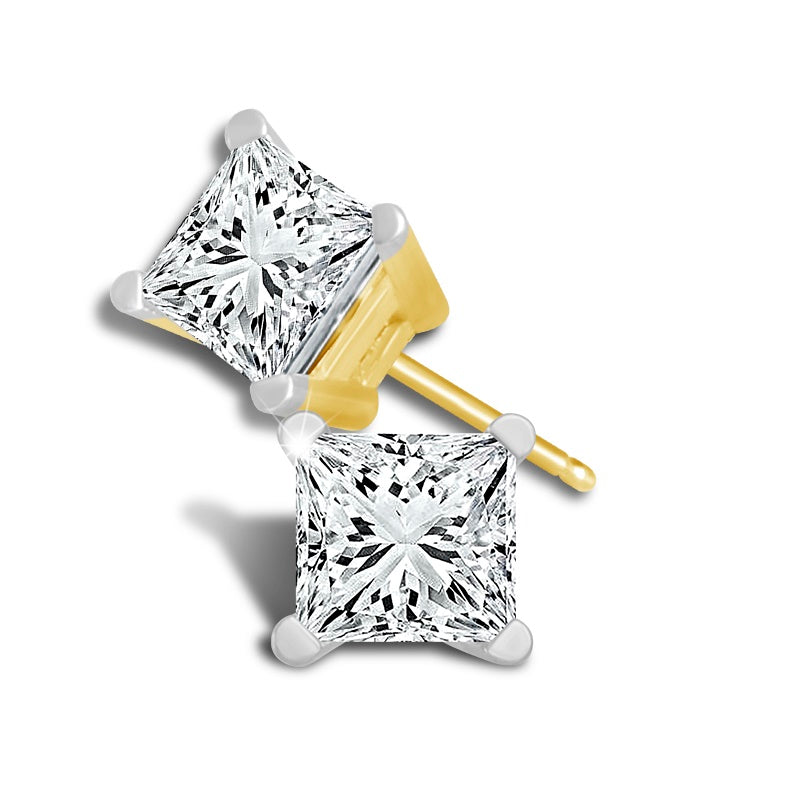 Diamond Solitaire Earrings 0.6 ct tw 14k White Gold