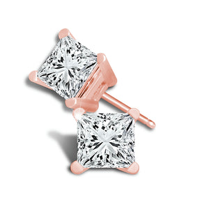 Diamond Solitaire Earrings 0.6 ct tw 14k White Gold