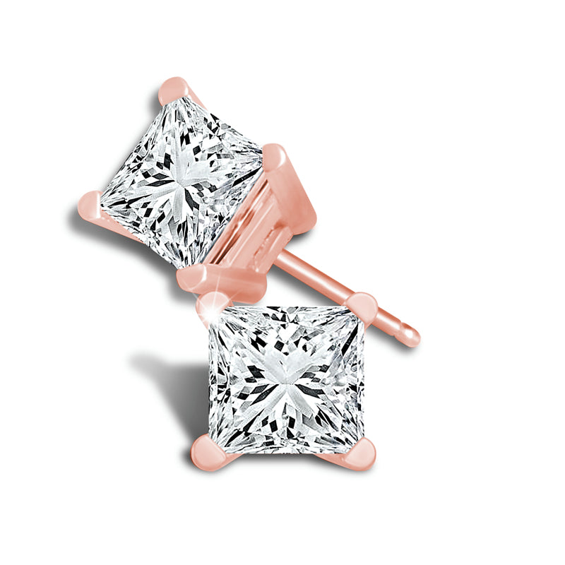 Diamond Solitaire Earrings 0.75 ct tw 14k White Gold