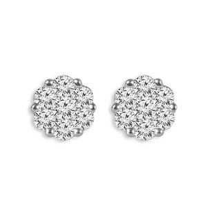 Diamond Fashion Earrings 2 ct tw 14k White Gold