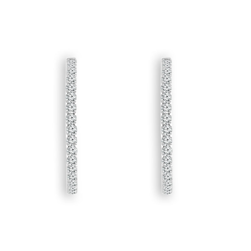 Diamond Hoops Earrings 1 ct tw 14k White Gold