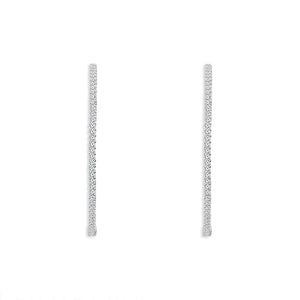 Diamond Hoops Earrings 1.00 ct tw 14k White Gold