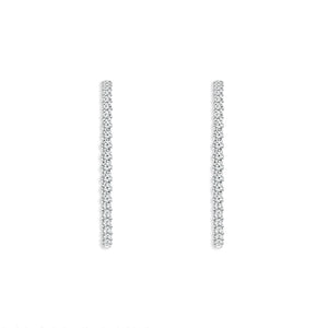 Diamond Hoops Earrings 3.00 ct tw 14k White Gold