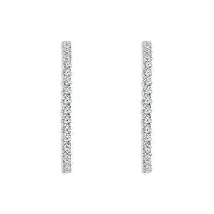 Diamond Hoops Earrings 4.00 ct tw 14k White Gold