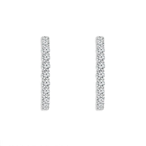 Diamond Hoops Earrings 2.00 ct tw 14k White Gold