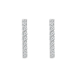 Diamond Hoops Earrings 3.00 ct tw 14k White Gold
