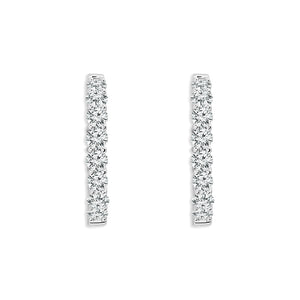 Diamond Hoops Earrings 2.00 ct tw 14k White Gold