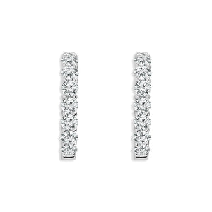 Diamond Hoops Earrings 3.00 ct tw 14k White Gold
