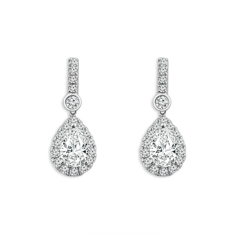 Diamond Fashion Earrings 1.33 ct tw 14k White Gold