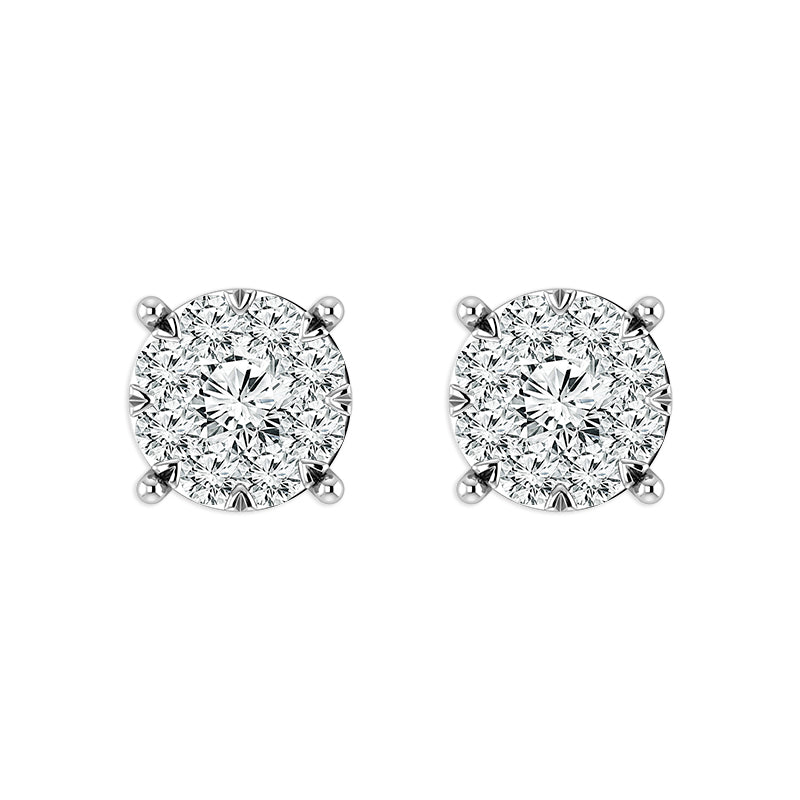 Diamond Fashion Earrings 1 ct tw 14k White Gold