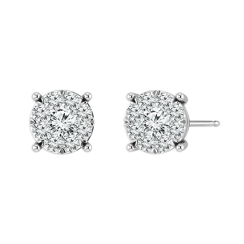 Diamond Fashion Earrings 1 ct tw 14k White Gold