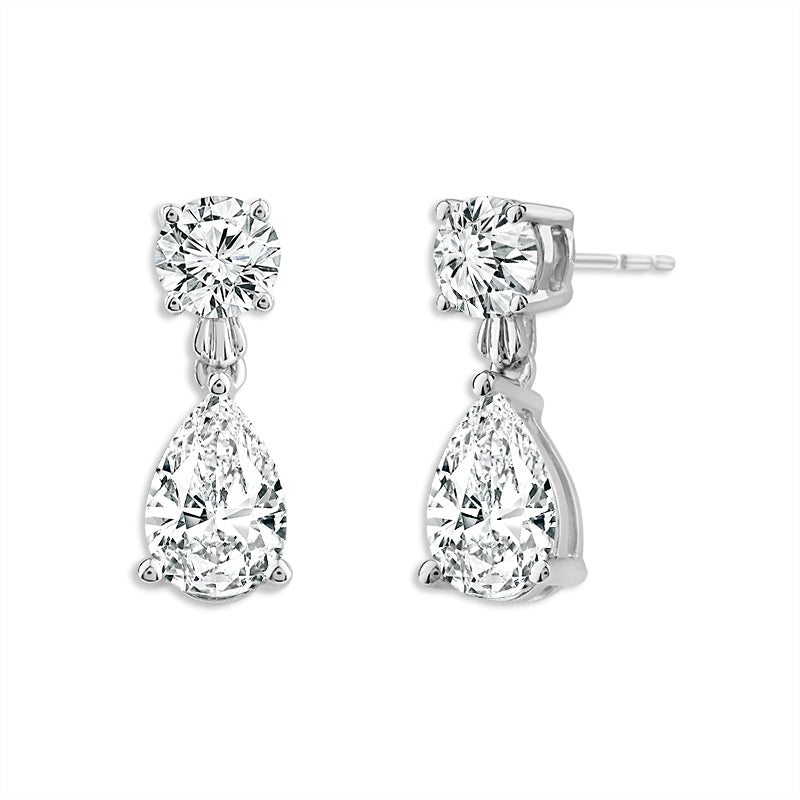 Diamond Fashion Earrings 2 ct tw 14k White Gold