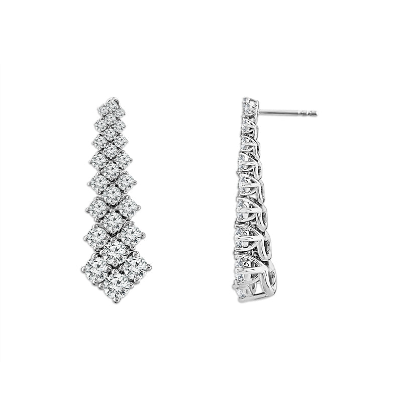 Diamond Fashion Earrings 3.75 ct tw 14k White Gold