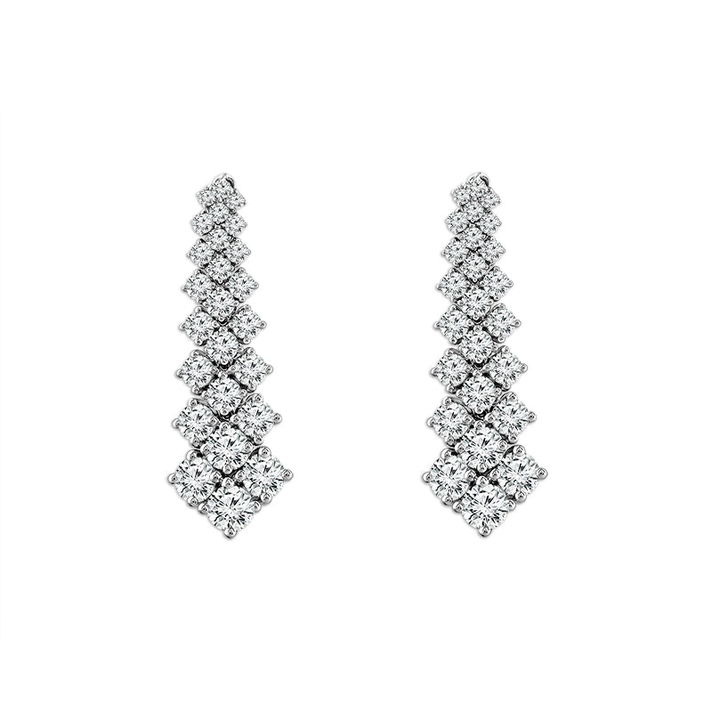 Diamond Fashion Earrings 3.75 ct tw 14k White Gold