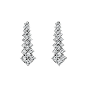 Diamond Fashion Earrings 3.75 ct tw 14k White Gold