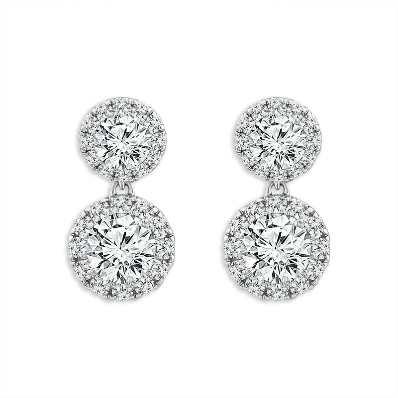 Diamond Fashion Earrings 2.75 ct tw 14k White Gold