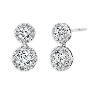 Diamond Fashion Earrings 2.75 ct tw 14k White Gold