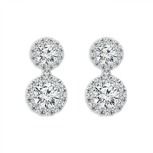 Diamond Fashion Earrings 2.75 ct tw 14k White Gold