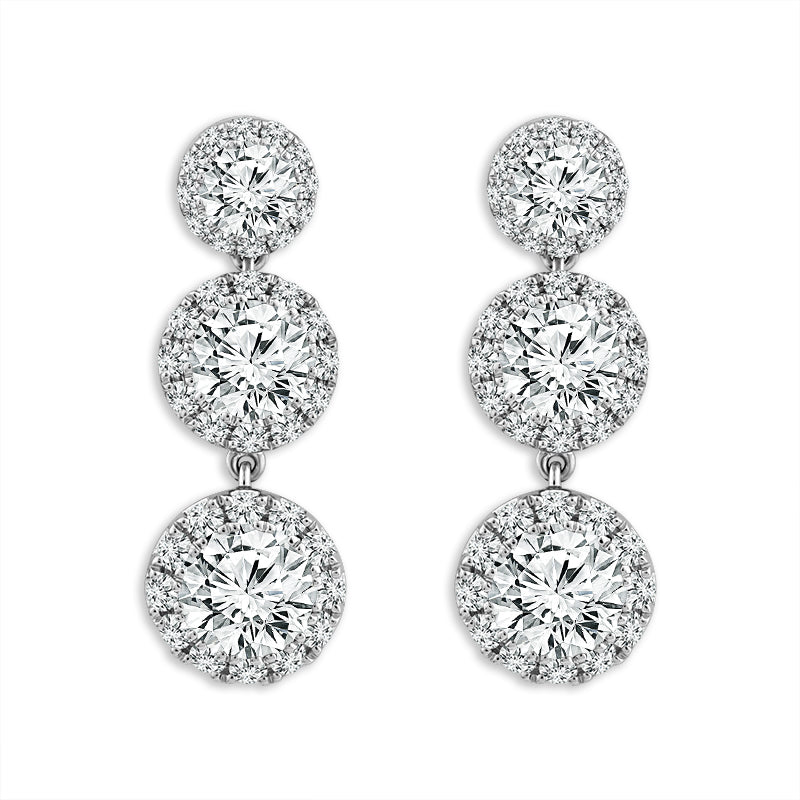 Diamond Fashion Earrings 3.75 ct tw 14k White Gold