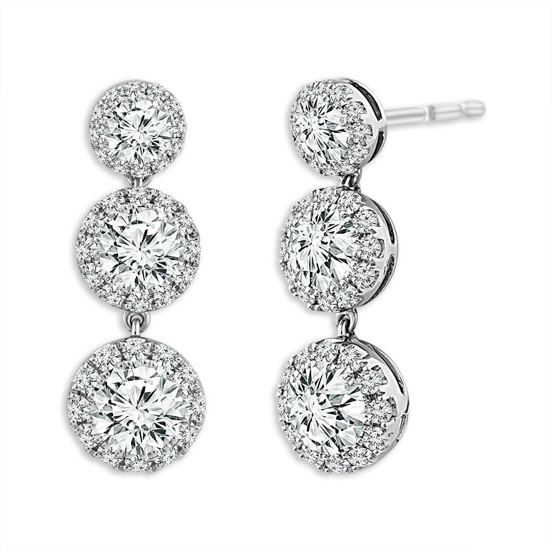 Diamond Fashion Earrings 3.75 ct tw 14k White Gold