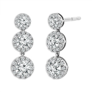 Diamond Fashion Earrings 3.75 ct tw 14k White Gold