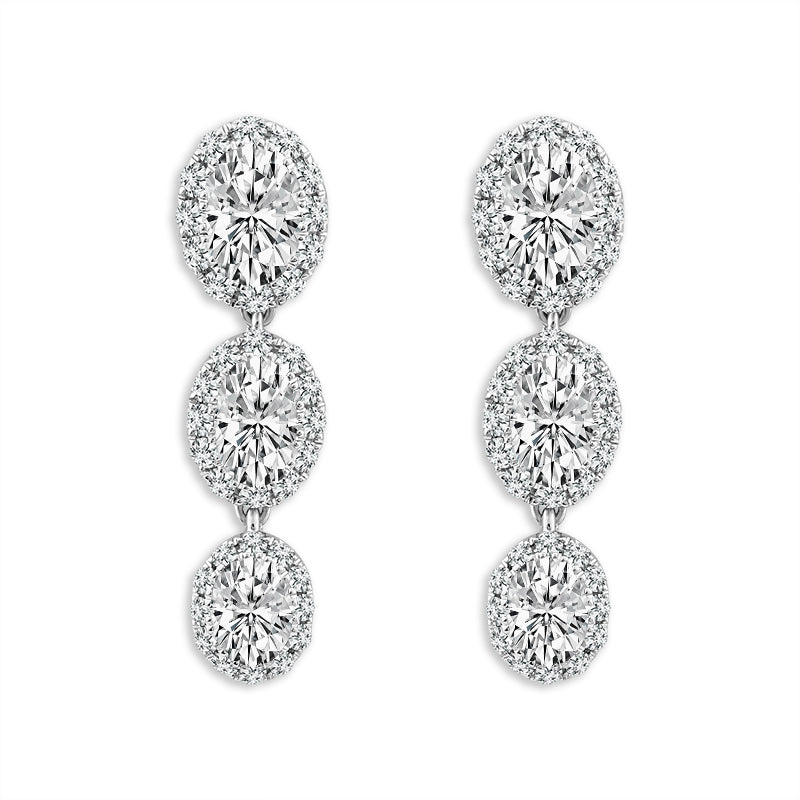 Diamond Fashion Earrings 2.40 ct tw 14k White Gold