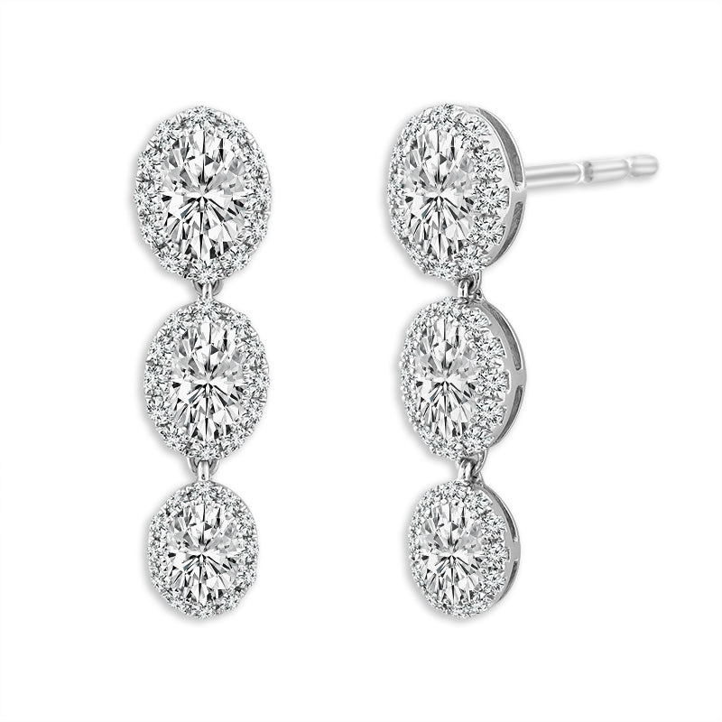 Diamond Fashion Earrings 2.40 ct tw 14k White Gold
