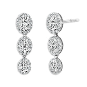 Diamond Fashion Earrings 2.40 ct tw 14k White Gold