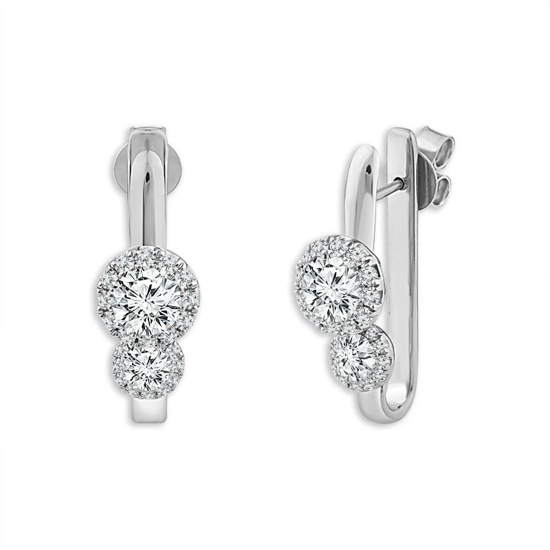 Diamond Fashion Earrings 2.40 ct tw 14k White Gold