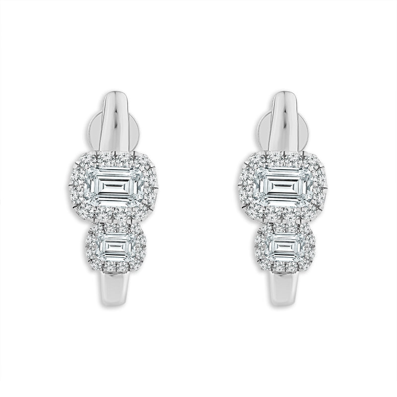 Diamond Fashion Earrings 2.50 ct tw 14k White Gold