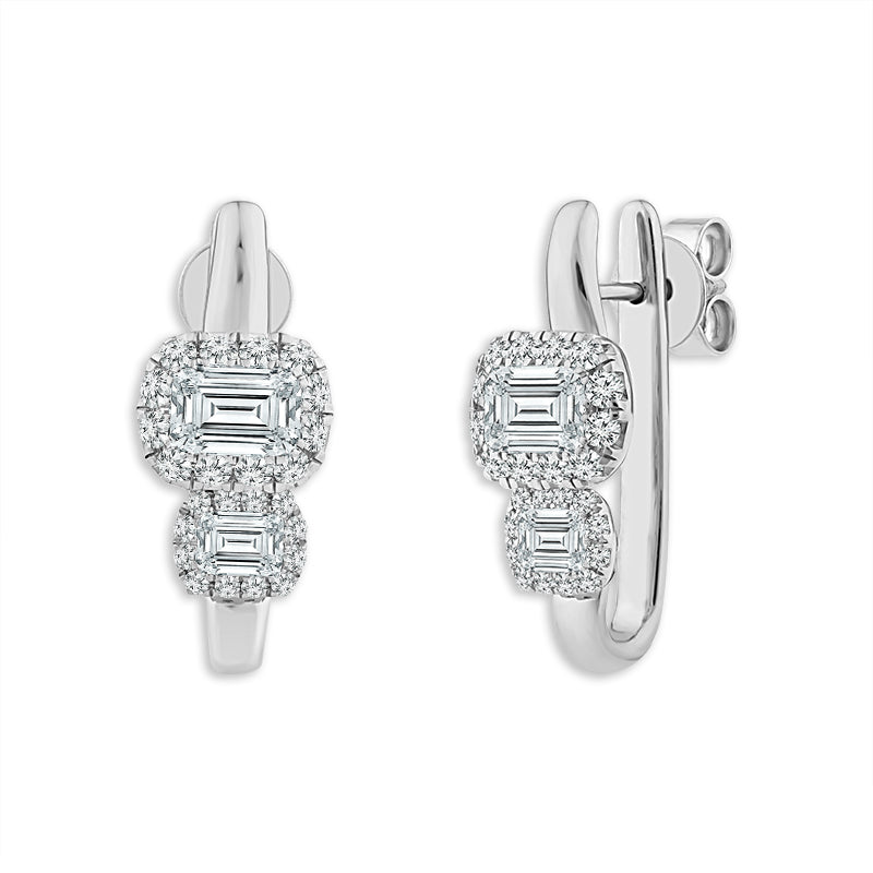 Diamond Fashion Earrings 2.50 ct tw 14k White Gold