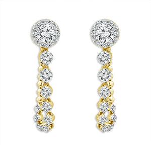 Diamond Fashion Earrings 2.50 ct tw 14k Yellow Gold