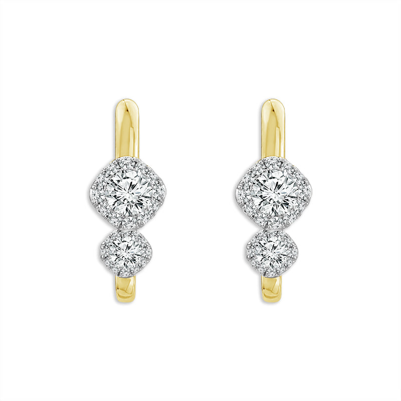 Diamond Fashion Earrings 2.60 ct tw 14k Yellow Gold