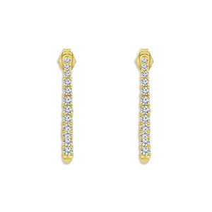 Diamond Fashion Earrings 1.50 ct tw Round 14k Yellow Gold