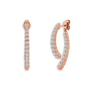 Diamond Fashion Earrings 1.50 ct tw Round 14k Yellow Gold