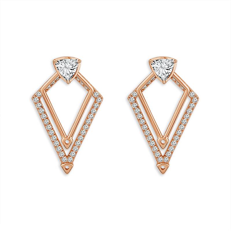 Diamond Fashion Earrings 1.50 ct tw 14k Rose Gold