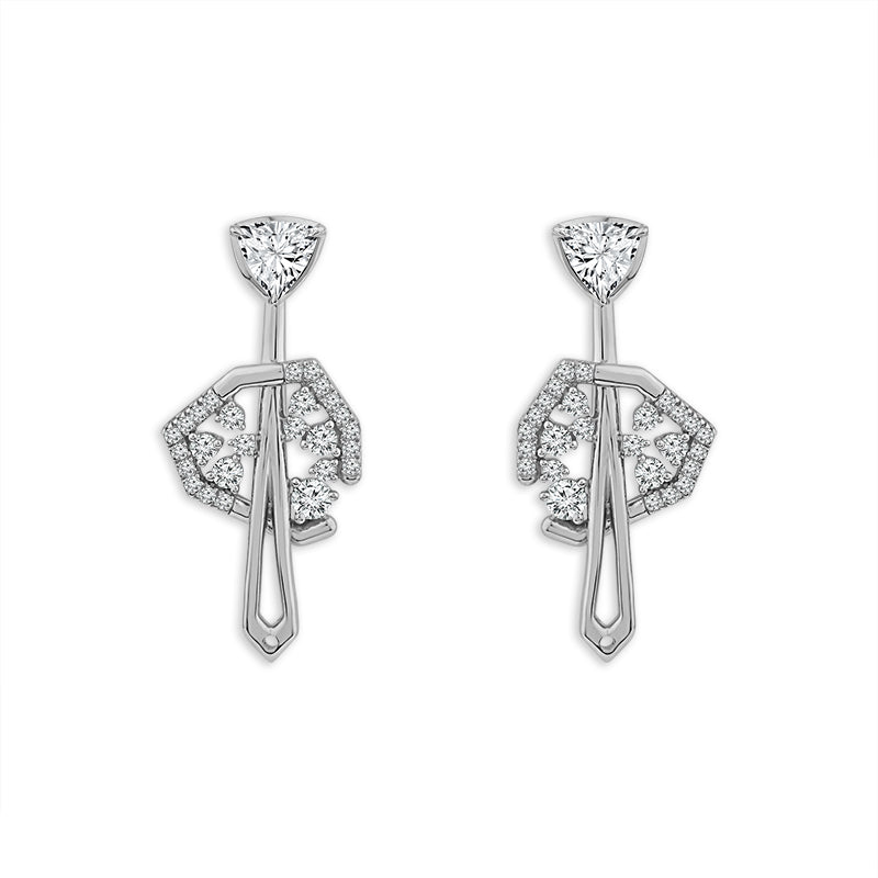 Diamond Fashion Earrings 1.50 ct tw 14k White Gold