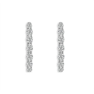 Diamond Hoops Earrings 4 ct tw 14k White Gold