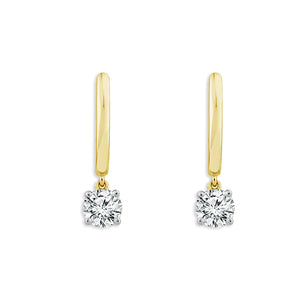 Diamond Hoops Earrings 1.00 ct tw RD 14k White Gold