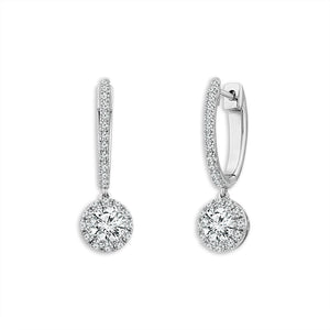 Diamond Hoops Earrings 1.50 ct tw 14k White Gold
