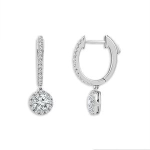 Diamond Hoops Earrings 1.50 ct tw 14k White Gold