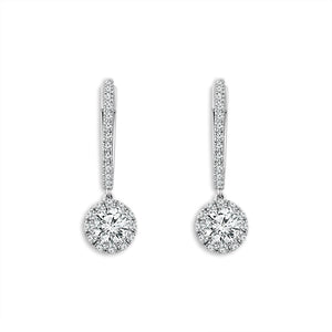 Diamond Hoops Earrings 1.50 ct tw 14k White Gold