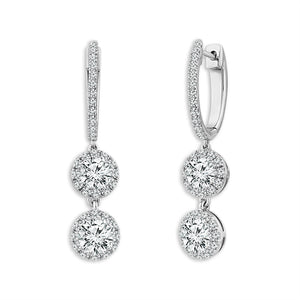 Diamond Hoops Earrings 3.00 ct tw 14k White Gold