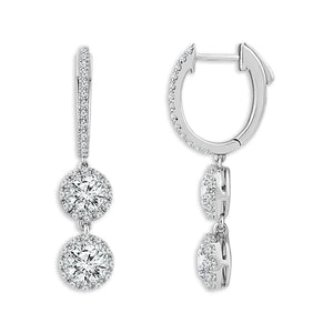 Diamond Hoops Earrings 3.00 ct tw 14k White Gold