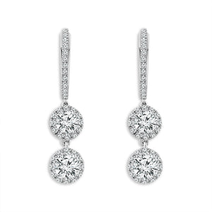 Diamond Hoops Earrings 3.00 ct tw 14k White Gold