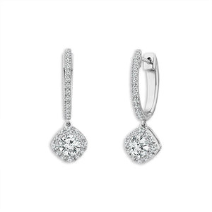 Diamond Hoops Earrings 1.50 ct tw 14k White Gold